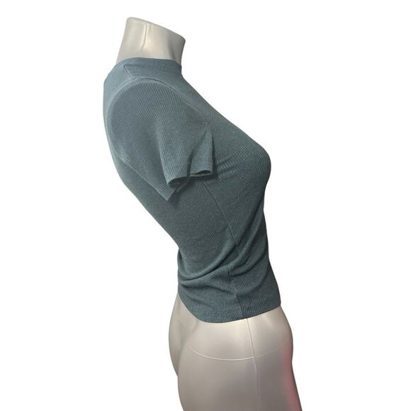 Prana Women’s Foundation Rib Tee Dark Teal XS Green Baby T-shirt Fitted Stretch - Picture 6 of 8